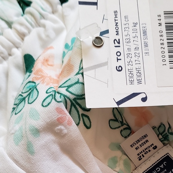 NWT Janie and Jack floral romper baby girl clothes - Picture 5 of 6